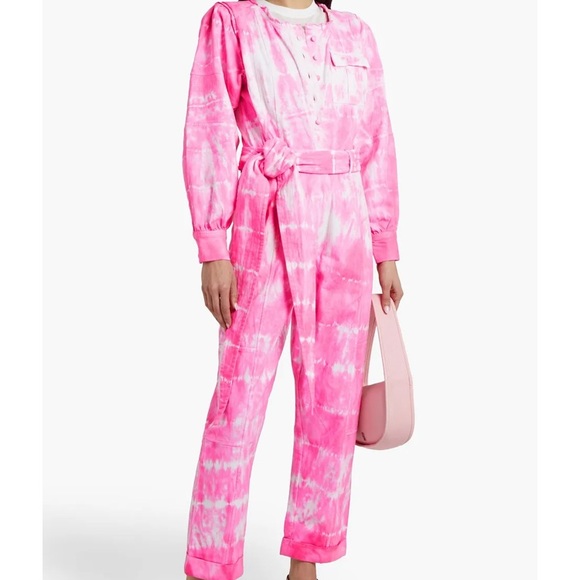 LOVESHACKFANCY
Paca tie-dyed belted denim jumpsuit - Picture 2 of 10